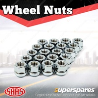 SAAS Wheel Nuts Bulge Open End 14 X 1.50 Chrome Finish 21mm Length Pack of 20