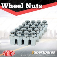 SAAS Wheel Nuts Mag 12 x 1.50 Thread Chrome Finish 43mm Length Pack of 20