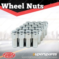 SAAS Wheel Nuts Mag 7/16 Inch Chrome Finish SST 60mm Length Pack of 20