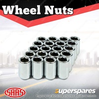 SAAS Wheel Nuts Internal Hex 1/2 Inch Chrome Finish 33mm Length Pack of 20