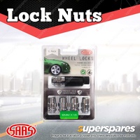 SAAS Lock Nuts Splined Acorn Bulge 12mm x 1.50 Chrome Finish - in a Pack of 5