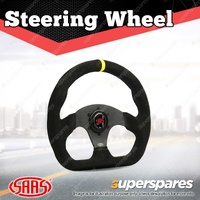 SAAS Steering Wheel 13 Inch Black Suede Flat Bottom + Indicator ADR Complied