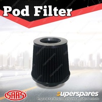 SAAS Pod Filter Black Urethane Black Top 76mm Neck Collar with Hose Clamps