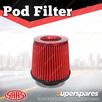 SAAS Pod Filter Red Urethane Red Top 76mm Neck Collar with Hose Clamps