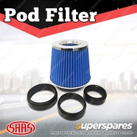 SAAS Pod Filter Blue 60-76-89-100mm Multifit Neck Collar with Hose Clamps