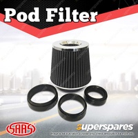 SAAS Pod Filter Black 60-76-89-100mm Multifit Neck Collar with Hose Clamps