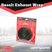 SAAS Exhaust Wrap Basalt Black 25mm 1 Inch x 15m for Vehicle's Exhaust System