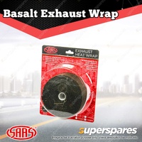 SAAS Exhaust Wrap Basalt Black 50mm 2 Inch x 15m for Vehicle's Exhaust System