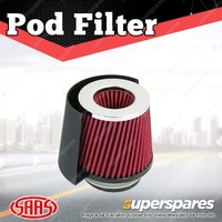 SAAS Pod Filter Heat Shield Black 76mm Neck Collar Universal Fitment