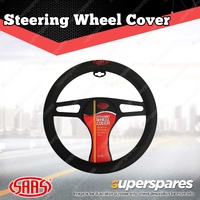 SAAS Steering Wheel Cover Black Poly With Logo Top 380mm Use With Boss Kit