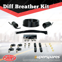 SAAS Diff Breather Kit 4 Port incl Nylon Bushes for Mitsubishi Triton ML MN