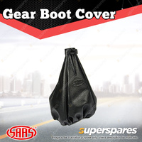 SAAS Vinyl Gear Shift Boot Cover Black Double-stitched with Small Snap Button