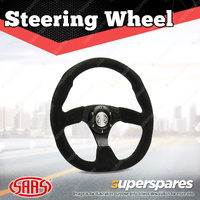 SAAS Steering Wheel Suede Finish 14 inch Black Flat Bottom ADR Compliant