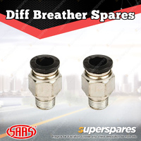 SAAS Diff Breather Quick Connect Fitting Straight M8 - in a Pack of 2