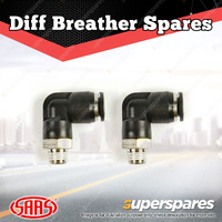 SAAS Diff Breather Quick Connect Fitting Elbow 1/8 BSP - in a Pack of 2