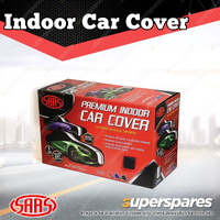 SAAS Car Cover Indoor Breathable Classic Small 4.0m Black With White Stripes