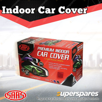 SAAS Car Cover Indoor Breathable Classic Small 4.0m Red With White Stripes