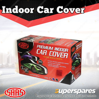 SAAS Car Cover Indoor Breathable Classic Medium 4.5m Red With White Stripes