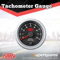 SAAS Electronic Tachometer Gauge 0-8K 52mm Muscle Series II Black 12V