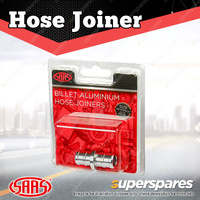 SAAS Hose Joiner Billet Aluminium Machined 14mm Barb End Finish Secure Clamping