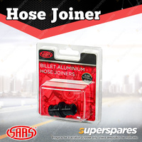 SAAS Hose Joiner Billet Aluminium Black 16mm Barb End Finish Secure Clamping