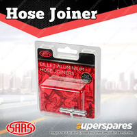 SAAS Hose Joiner Billet Aluminium Machined 8mm Barb End Finish Secure Clamping