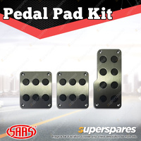 SAAS Pedal Pad Kit Universal Clip on Pedals - Charcoal Steel Manual Transmission