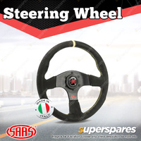 SAAS Steering Wheel Suede Corsa 330mm Black Indicator Contoured Grip 40mm Dish