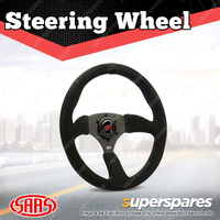 SAAS Steering Wheel Suede 14 inch Tokyo Motorsport Black Spoke ADR Compliant