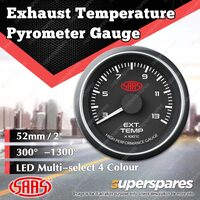 SAAS Exhaust Temp Pyrometer 300 Deg - 1300 Deg 52mm Black Face Muscle Series