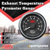 SAAS Exhaust Temp Pyrometer 0 Degree - 900 Degree 52mm Black Face Muscle Series