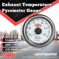 SAAS Exhaust Temp Pyrometer 300 Degree - 1300 Degree 52mm White Muscle Series