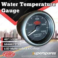 SAAS Water Temp Gauge 40 Degree - 120 Degree 66mm 2-5/8" Black Muscle Series