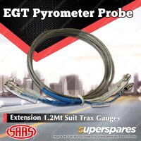 SAAS Exhaust Gauge Probe Extension Lead 1.2 mt long suit Trax Gauges