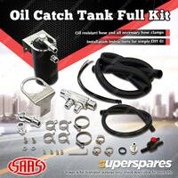 SAAS Oil Catch Tank Full Kit for Ford Ranger PJ PK 3.0L 06 - 11 Black Anodised