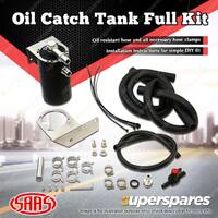 SAAS Oil Catch Tank Full Kit for Toyota Hilux KUN 3.0 2005 - 2015 Black Anodised