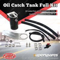 SAAS Oil Catch Tank Full Kit for Toyota Landcruiser 79 Series 4.5 Black Anodised