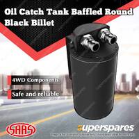 SAAS Oil Catch Tank Baffled Round Black Billet 500ml Premium Quality