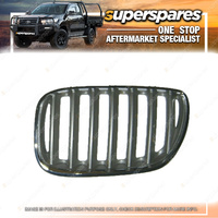 Superspares Left Grille for Bmw X5 E53 SERIES 2 Silver Grey And Chrome Painting