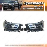 Right & Left Headlights for Toyota Hilux TGN KUN GGN GUN 05/2020-On Dark Grey