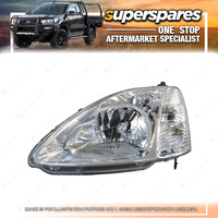 Superspares Left Hand Side Headlight for Honda Civic EU 10/2000-12/2002