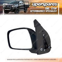 Superspares Left Manual Door Mirror for Nissan Navara D40 Black 12/2005-2015