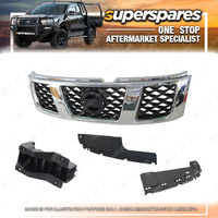 Superspares Chrome/Black Grille for Nissan Patrol GU 10/2004-05/2015