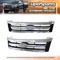 Superspares Chrome/Black Front Grille for Ford Ranger PX 09/2011-05/2015