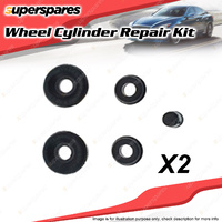 2 x Rear Wheel Cylinder Repair Kit for Peugeot 304 1.3L XL5 4Cyl 1970-1978