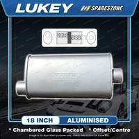 Lukey 8" X 4" Oval 18" Length GP Chambered Muffler 2 1/2 Original Glass Pack