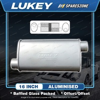 Lukey 400MM 16" length 8" X 4" Oval Offset/Offset Muffler 64ID Baffled