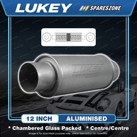 Lukey 5" Round - 12" Long Centre/Centre Muffler 2 1/Original Glass Packed Cham