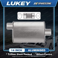Lukey 10" X 4" Oval - 14" Offset/Centre Muffler 2 1/2 Glass Packed Reverse Flow