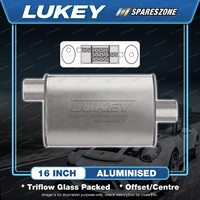 Lukey 10" X 4" Oval - 16" Offset/Centre Muffler 2 1/2 Glass Packed Reverse Flow